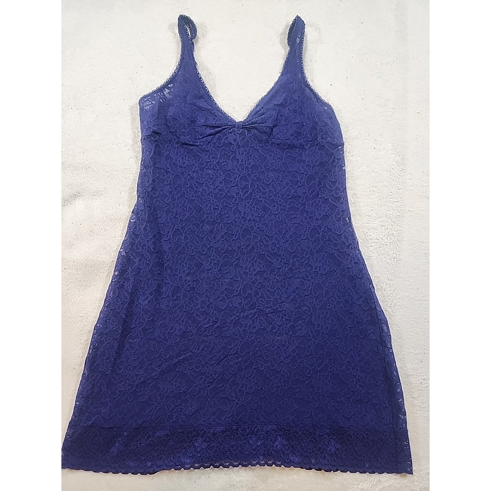 Victoria Secret The Lacie‎ Collecrion Blue V Neck Intimate Chemise/Nightie Large